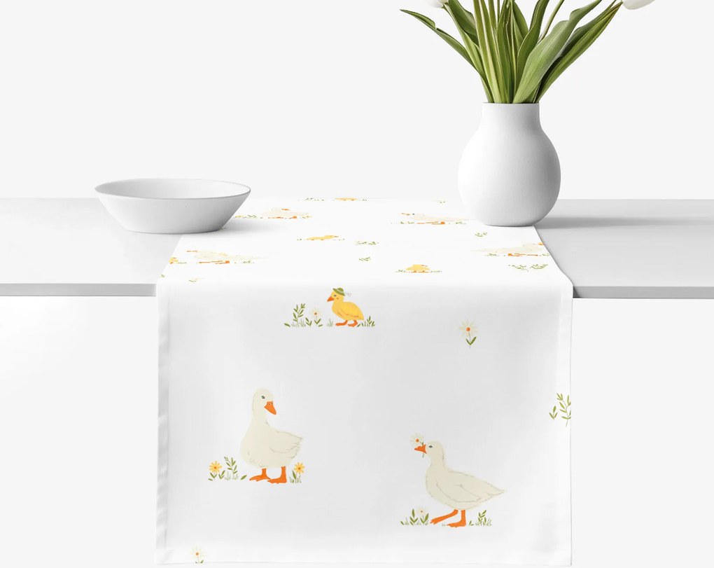 Goldea pamut asztali futó - kacsák 50x140 cm