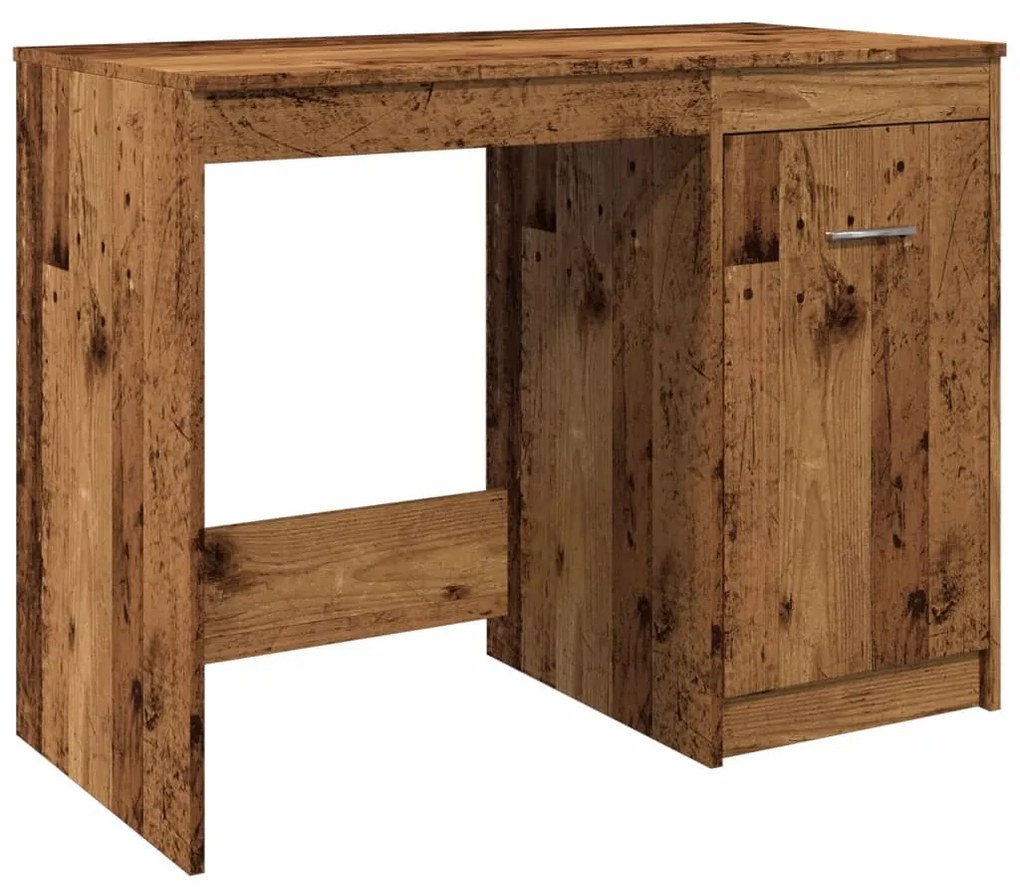 antik fa színű szerelt fa íróasztal 100 x 50 x 76 cm