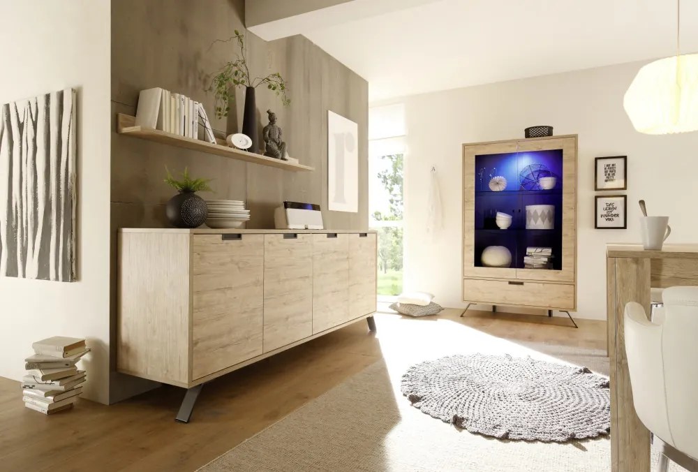PALMA Sherwood tölgy Komód 4 ajtós 206cm