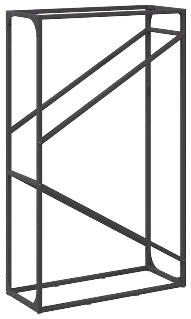 fekete hidegen hengerelt acél tűzifatároló 60x25x100 cm