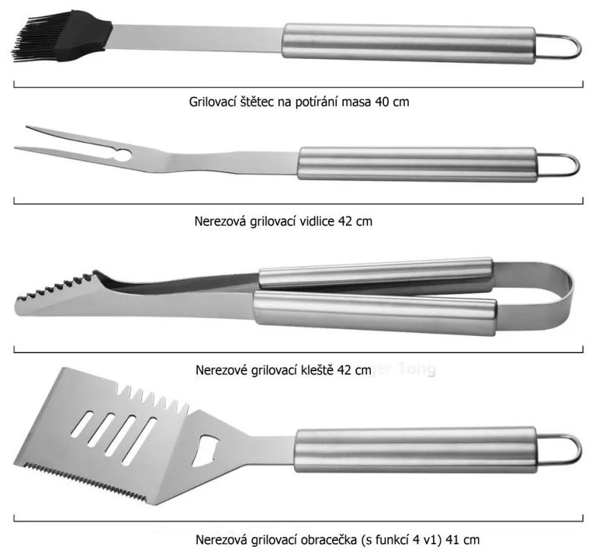 Avenberg ELEMENT 27-részes grillszerszám szett