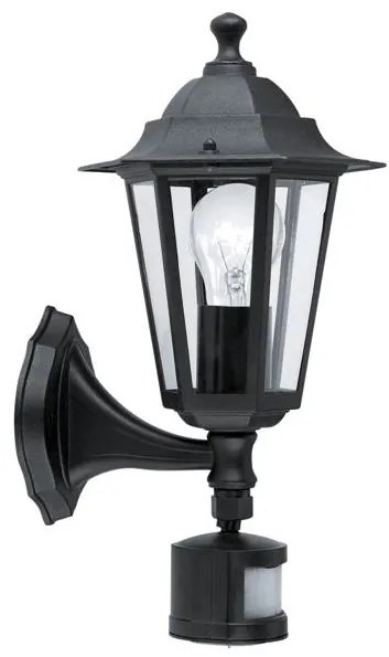 EGLO 22469 - Kültéri fali lámpa érzékelővel LATERNA 1xE27/60W fekete