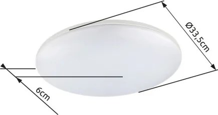 Globo 32118-24 Kültéri lámpa, plasztik ezüst, plasztik fehér fehér, IP54, ø: 330, H:56, Tartozéka: 1xLED 24W 230V, 1900lm, 3000K
