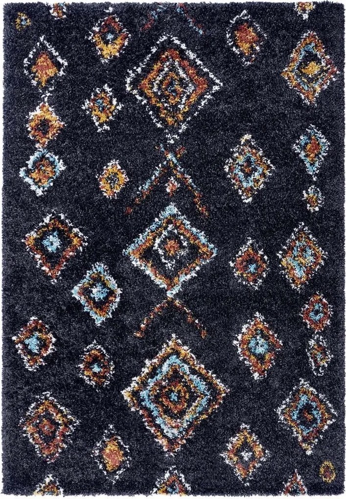 Grafitszőnyeg Shaggy keleti 80x150 cm