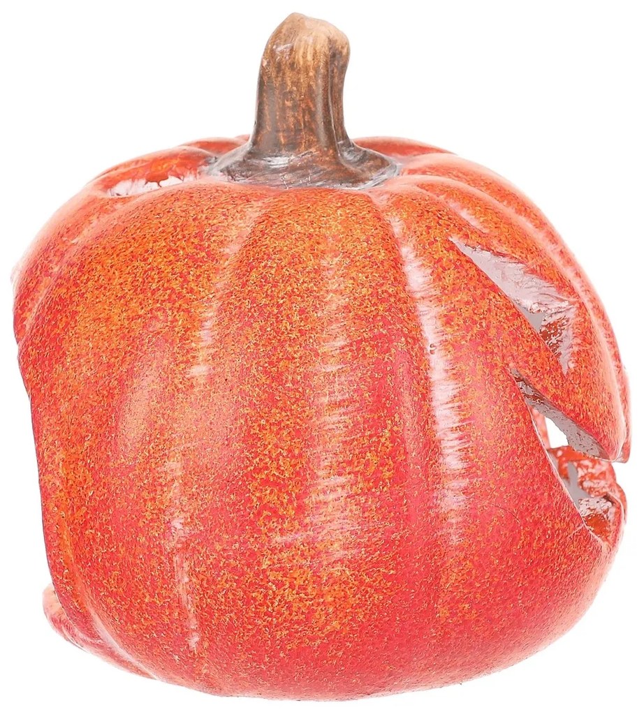 Tök gyertyatartó, arc kis narancssárga, kerámiaátmérő 10 cm, 10 cm átmérőjű