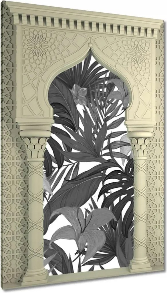 Vászonkép 80x120 Fekete-fehér monstera