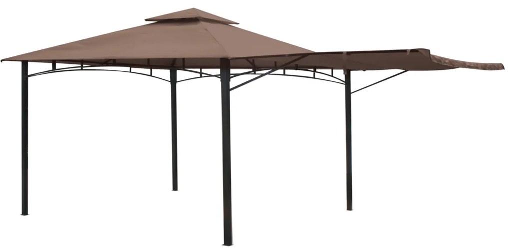 PAVILON KIHAJTHATÓ OLDALFALLAL CAPPUCCINO ÉS FEKETE 3,3X3,3X2,9M