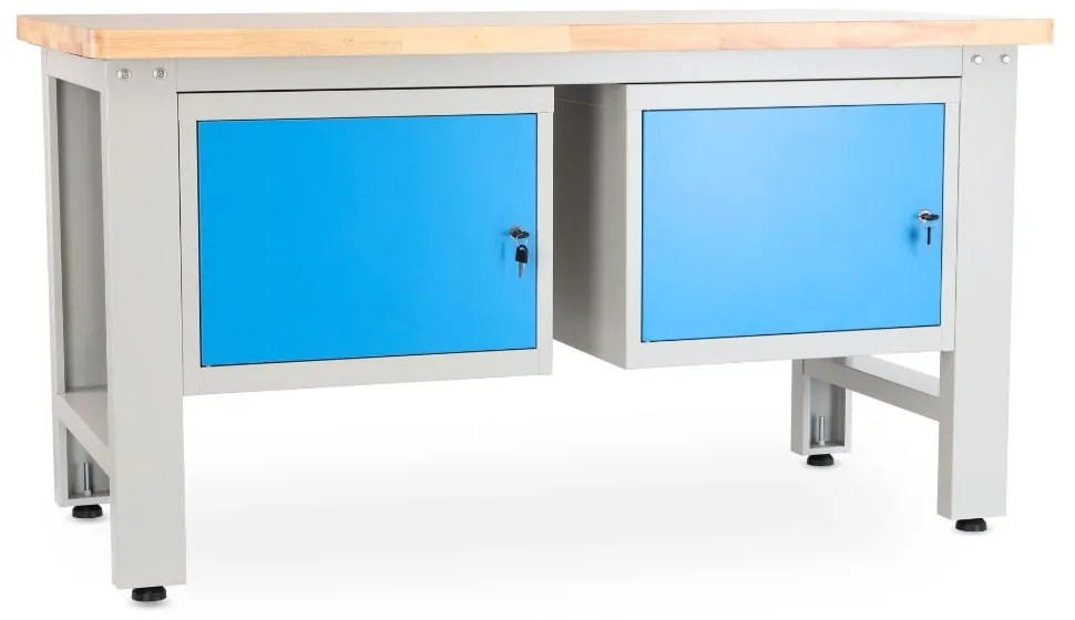 Műhelyasztal Solid OAK-11, 150 cm, 2x függő doboz, tölgy