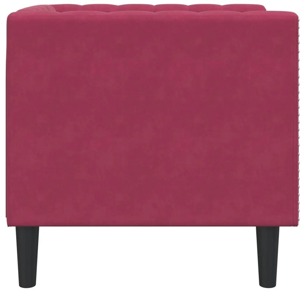 bordó bársony Chesterfield kanapéfotel