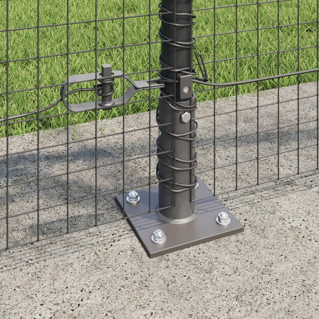 Hegesztett drótháló kerítés 7 lapos oszloppal Szürke 0.8x10 m Acél
