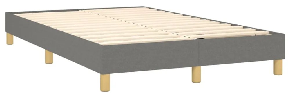 sötétszürke szövet rugós és LED-es ágy matraccal 120x190 cm