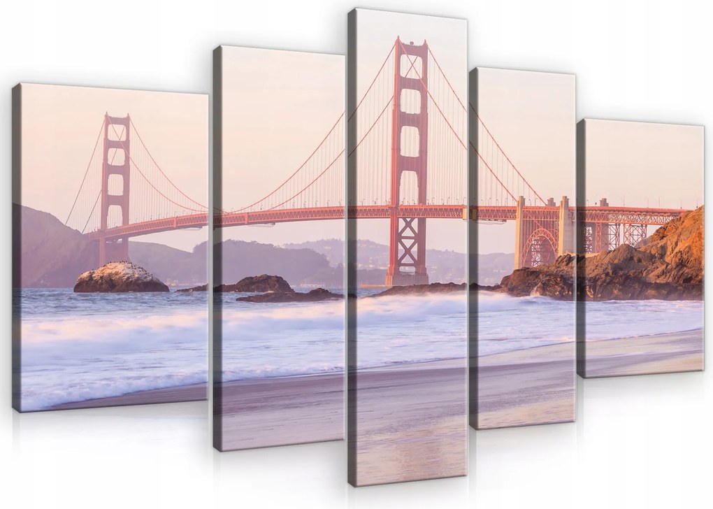 Vászonkép Piros Híd A Hálószoba Nappalijába Vászon Falikép 5 Részes 170x100