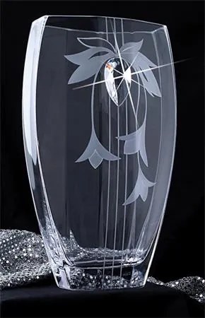 Lorentina Vase &amp;reg;, virágmintás, 35 cm MADE WITH SWAROVSKI ELEMENTS&amp;reg; (DV50)