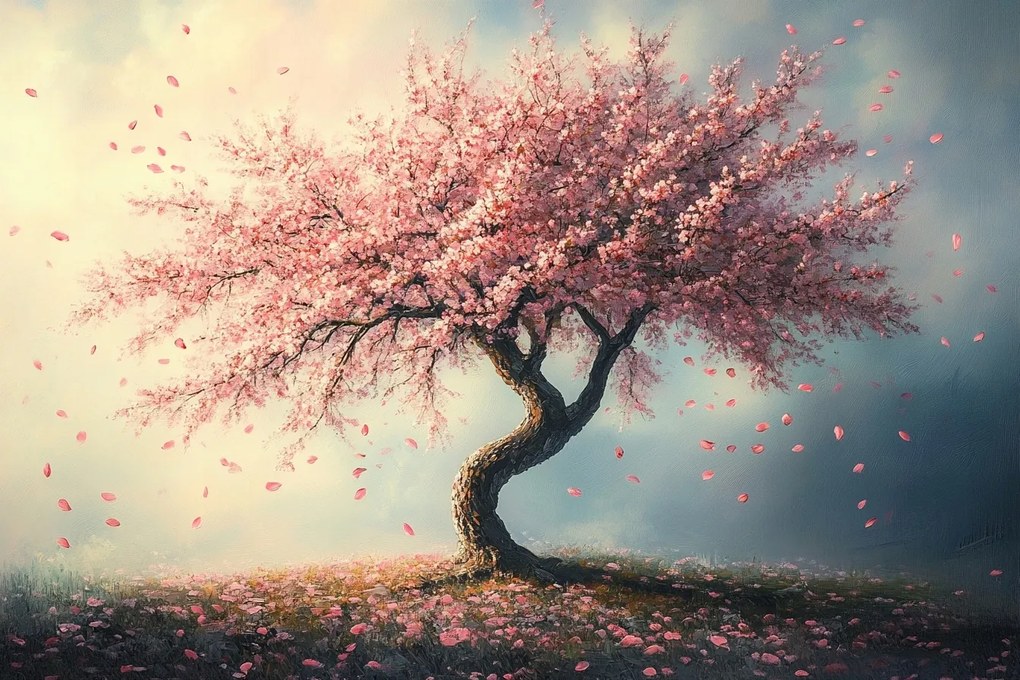 Vászonkép Canvas Természet Fa Virágok Cseresznye Tavasz 120x80