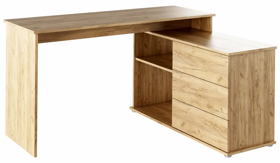Univerzális sarok PC asztal, tölgyfa artisan, TERINO