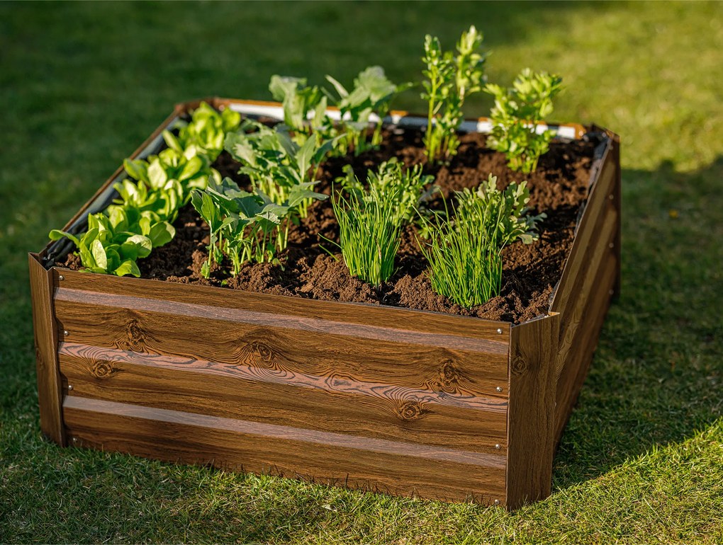 Magasított virágágy, barna, acél, NONKY TYP 3