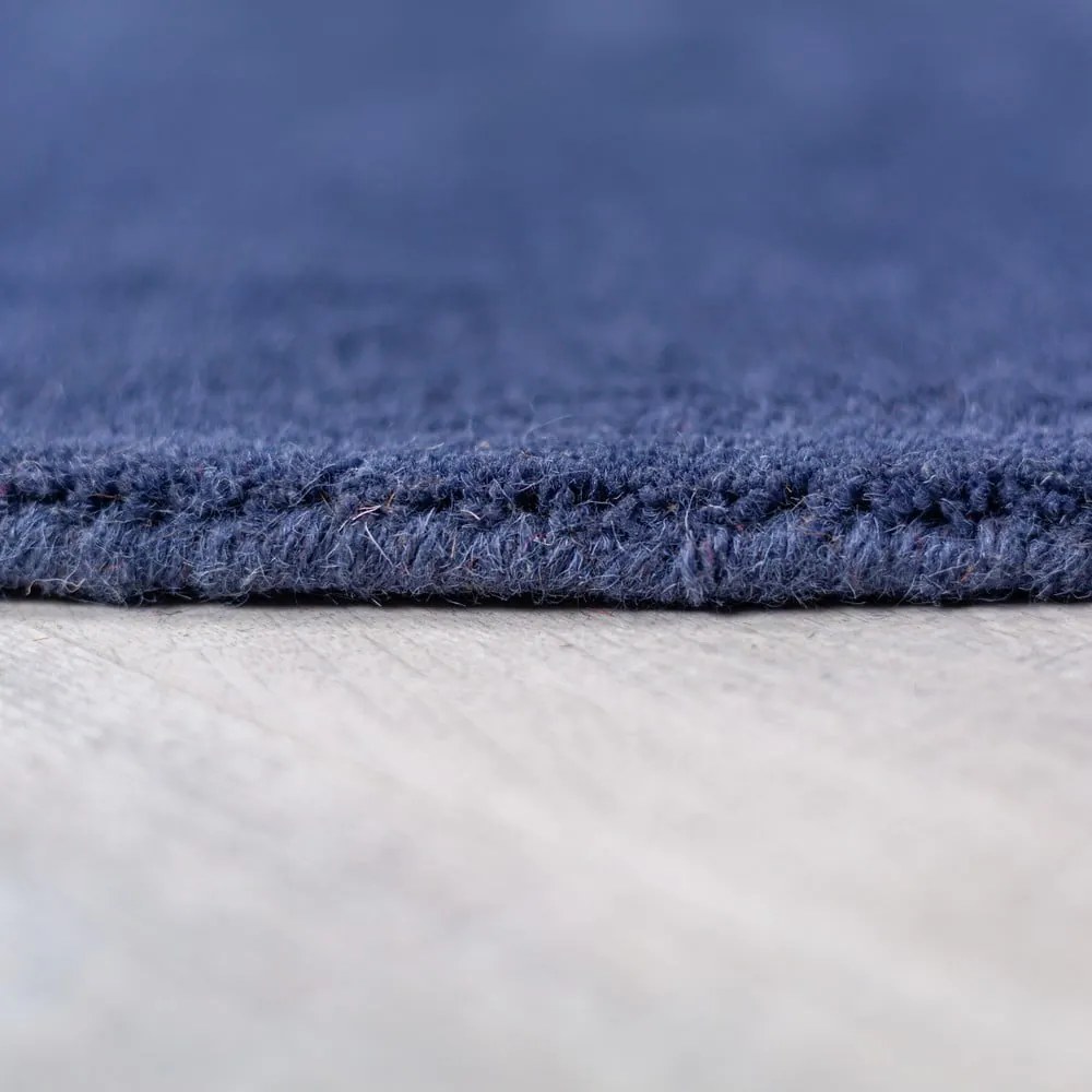 Kék kézi szövésű gyapjú kerek szőnyeg ø 200 cm Mia Segment – Flair Rugs