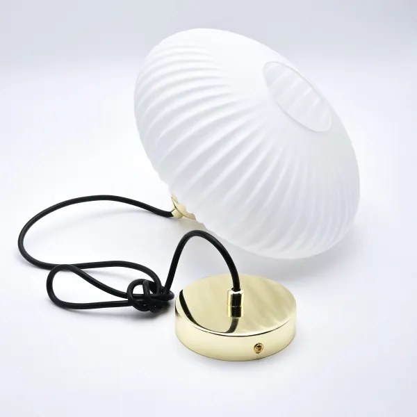 Csillár zsinóron HARMA 1xE27/15W/230V átm. 25 cm fehér/arany