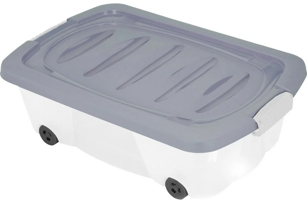 Tárolódoboz ágy alá, kerekekkel 60 × 38 × 17,5 cm,szürke