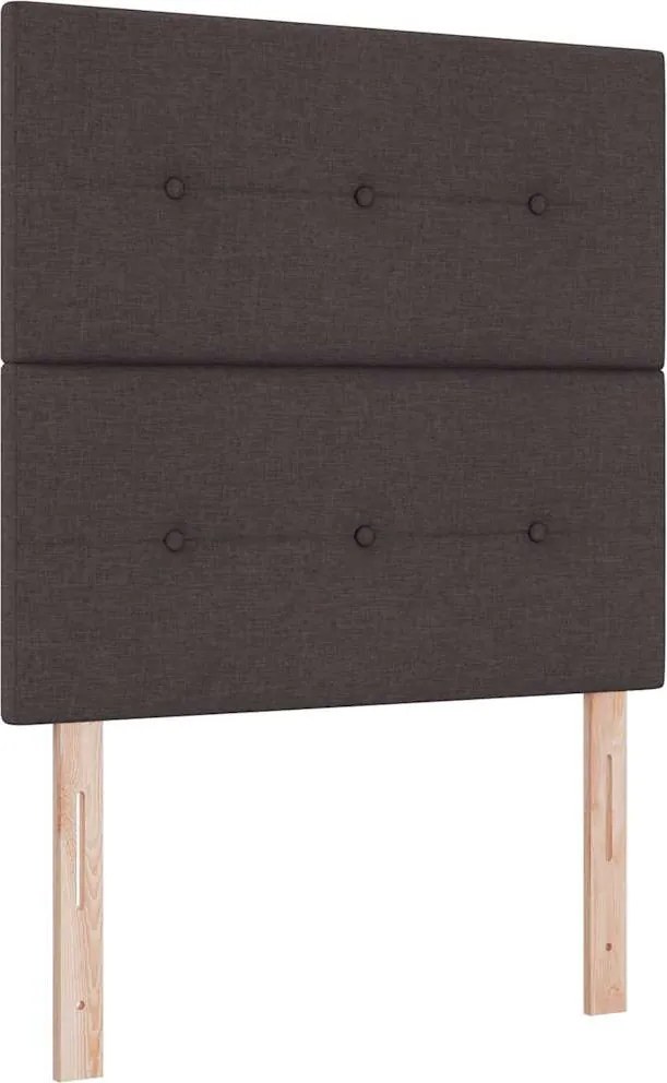 vidaXL Magasságállítható ágyfej fejtámlával Sötét Barna 90 cm szövet