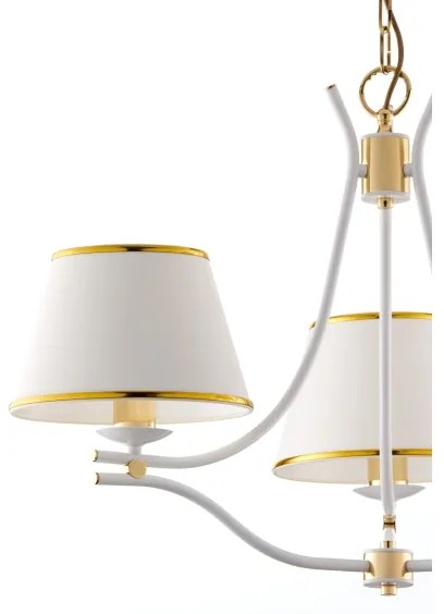Jupiter 2085 - SAMBA láncos csillár 3xE27/15W/230V fehér/arany