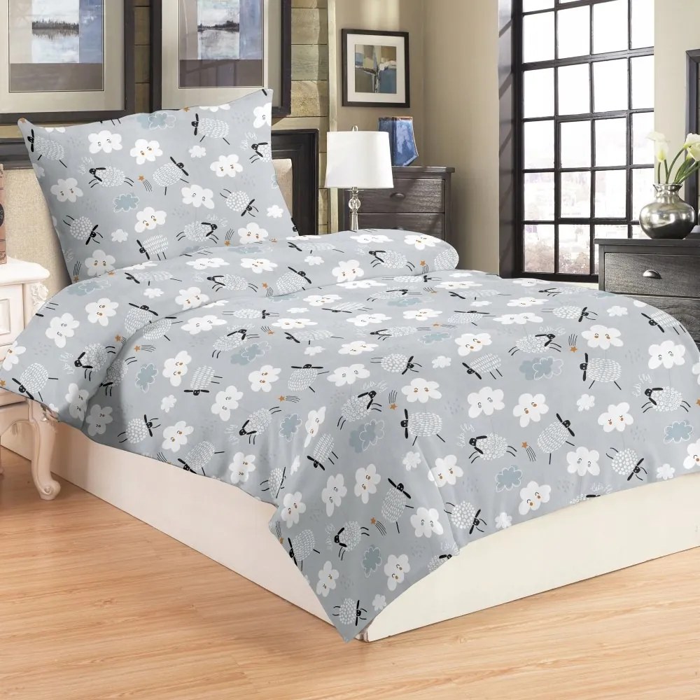 Mikroplüss ágynemű 140x200 70x90 Szürke bárány