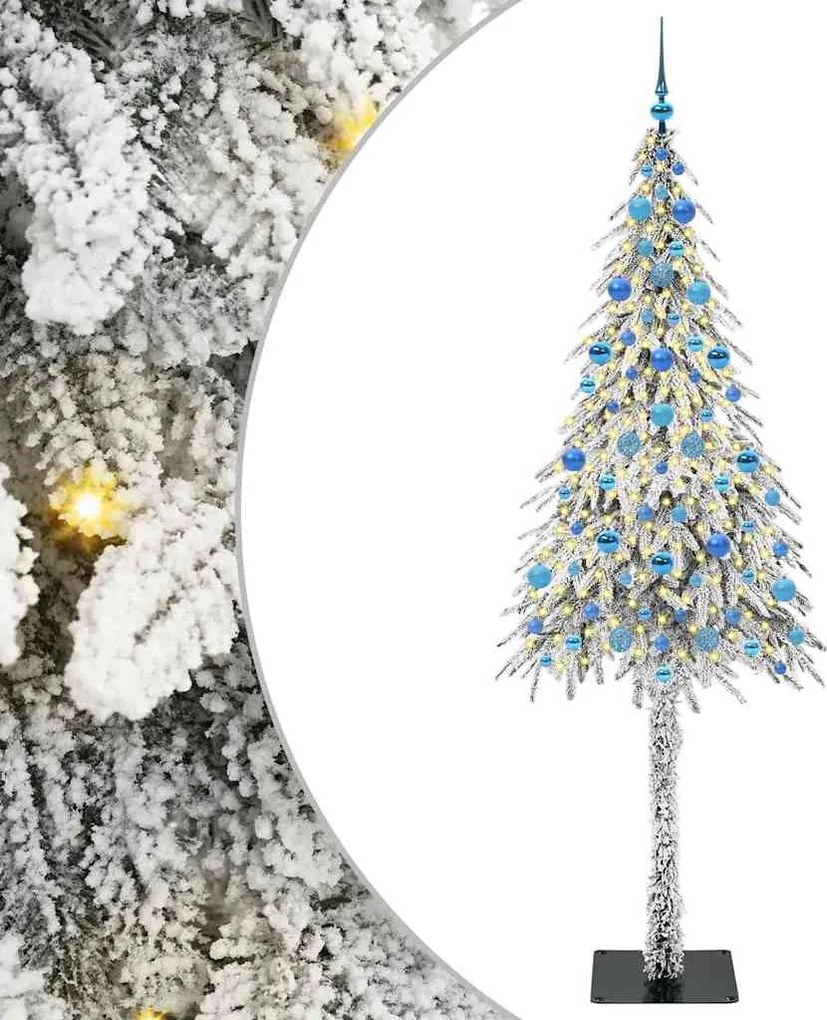 vidaXL Karácsonyfa 300 LED-del állvánnyal Fehér 210 cm PE és Acél