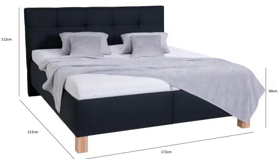Kárpitozott ágy matraccal és tárolóhellyel MARIA 160x200 cm antracit