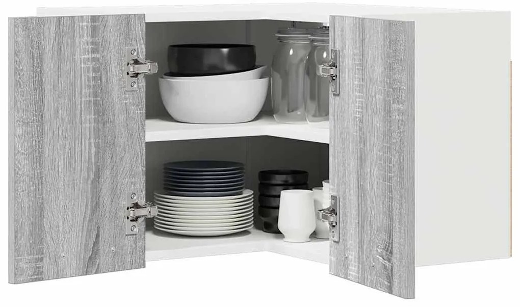 Függő szekrény Riga Szürke Sonoma és fehér 57 x 57 x 40 cm