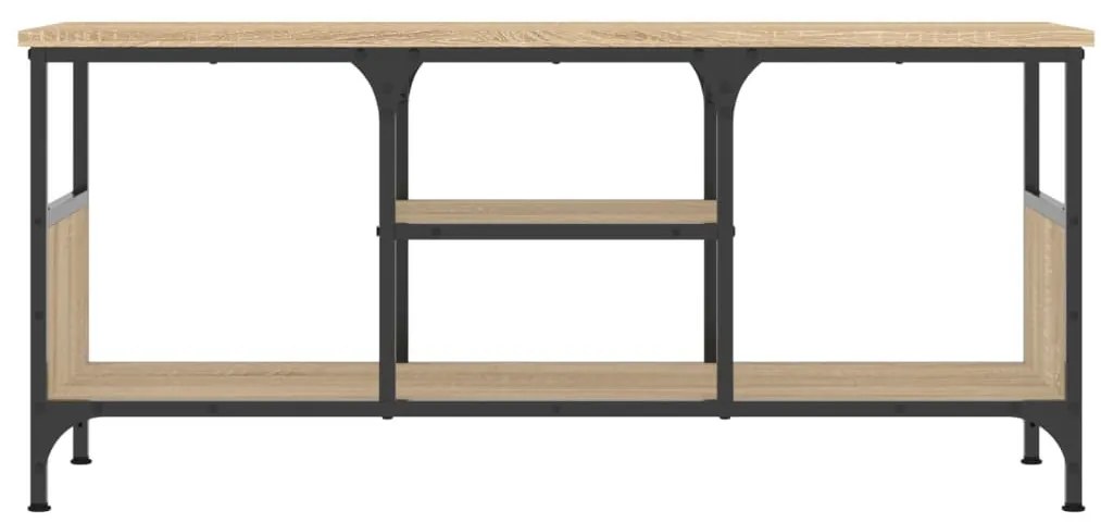 sonoma tölgy színű szerelt fa és vas TV-szekrény 100x35x45 cm