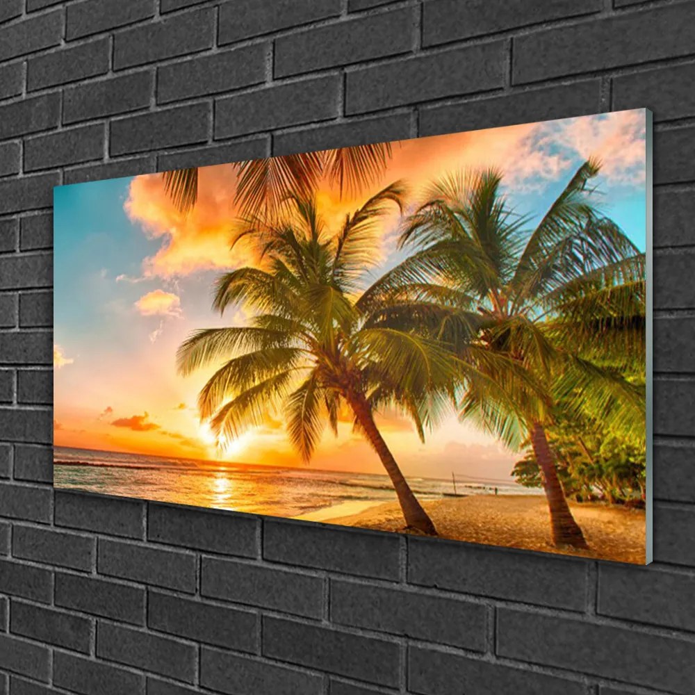 Fali üvegkép Pálmafa Sea Landscape 120x60cm