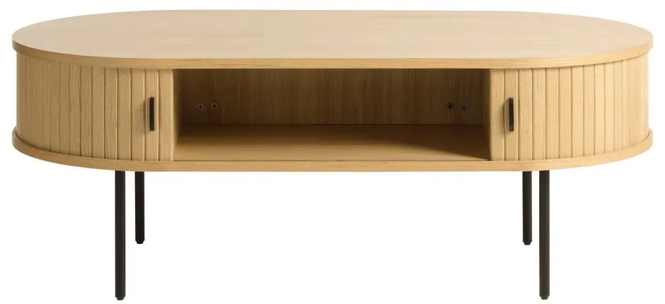 Natúr színű dohányzóasztal tölgyfa dekorral 60x120 cm Nola – Unique Furniture