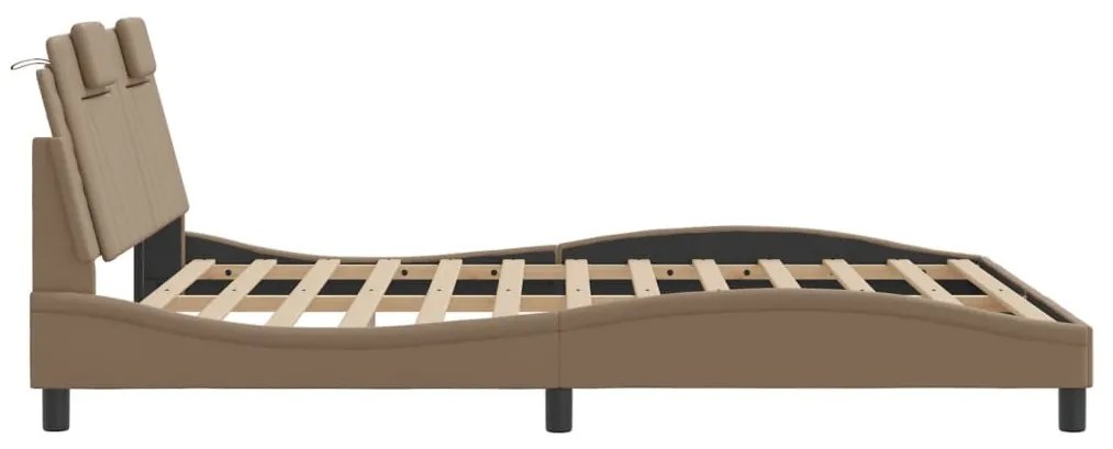 kávészínű ágykeret Viana LED-ekkel matrac nélkül 160 x 200 cm