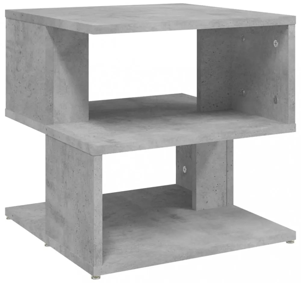 betonszürke szerelt fa kisasztal 40 x 40 x 40 cm