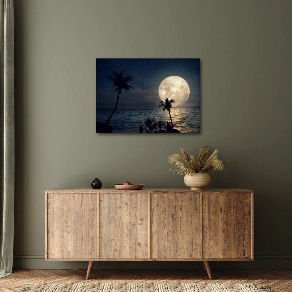 Kép - Strand teliholddal (70x50 cm)
