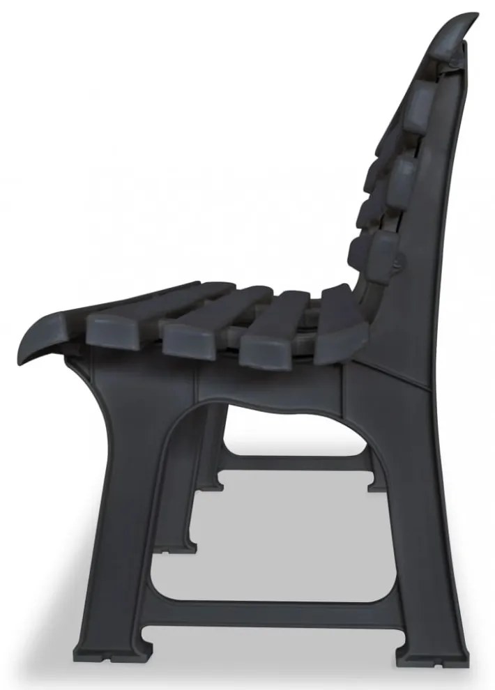 antracitszürke műanyag kerti pad 145,5 cm