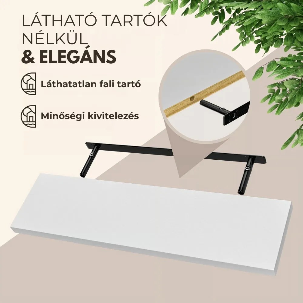 FIGO + fali polc konzollal, 90cm, fehér Casaria