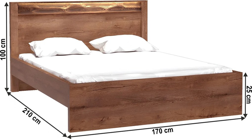 Ágy, kőris világos, 160x200, INFINITY I-19