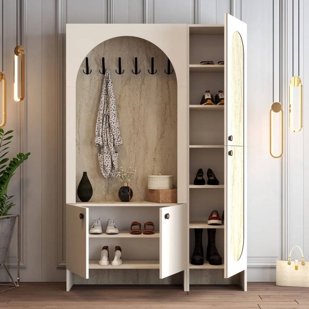 Palermo előszobafal, krém-travertin, 135 cm – TR845HCT4242