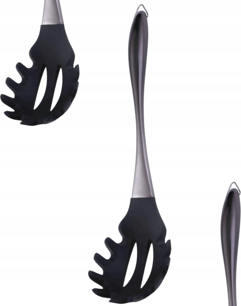 Spagetti Tésztakanál 31,5cm Szilikon Kanál +rozsdamentes Acél