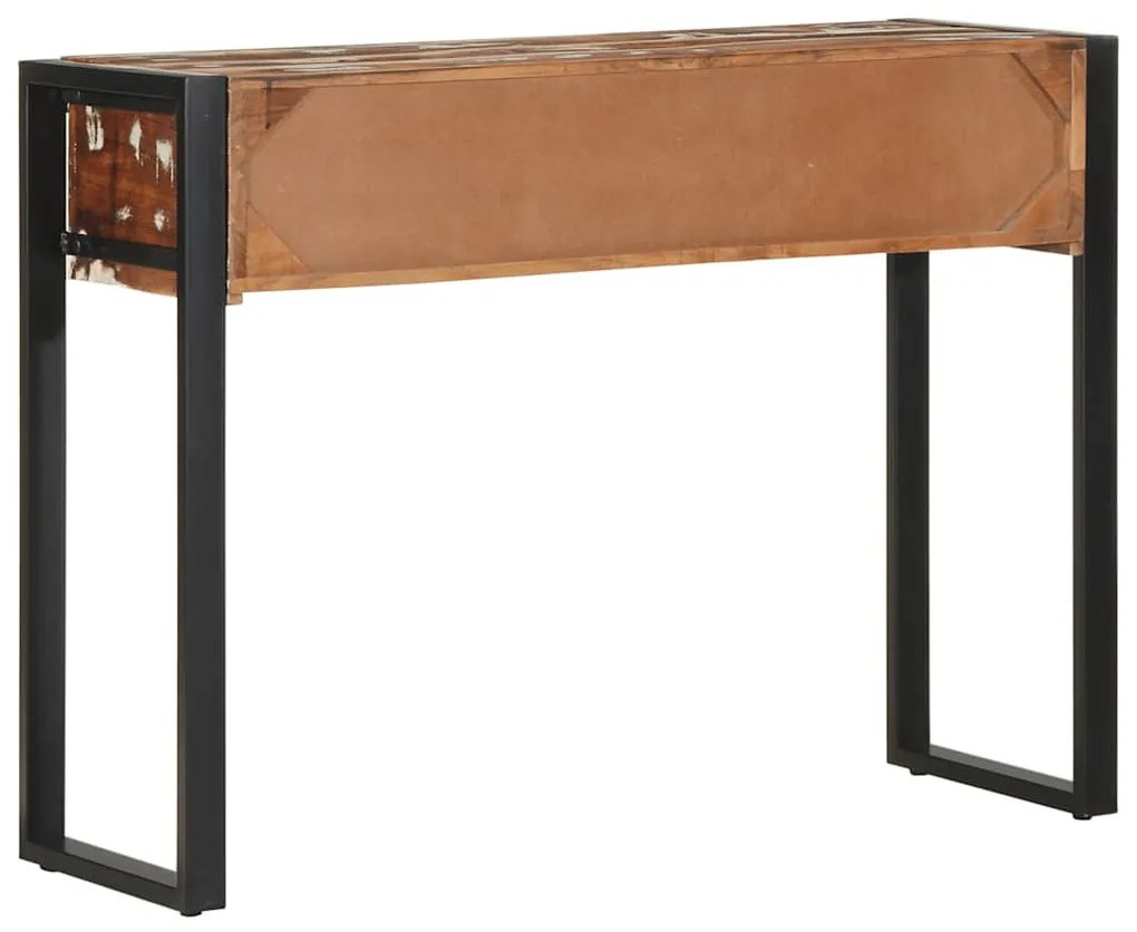 konzolasztal többszínű 100x35x75cm tömörfa újrahasznosított fa