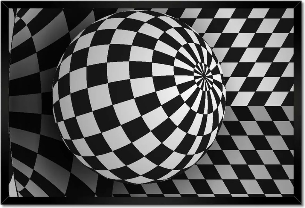 Poszter keretben 60x40 Absztrakt fekete-fehér