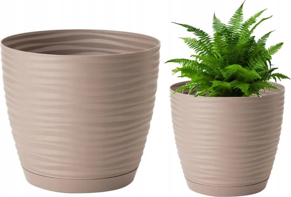 Virágtartó állvány kerek műanyag bézs 10,7x11cm