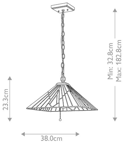 Elstead TF-ALDERLEY-P - Tiffany ALDERLEY láncos csillár 1xE27/60W/230V