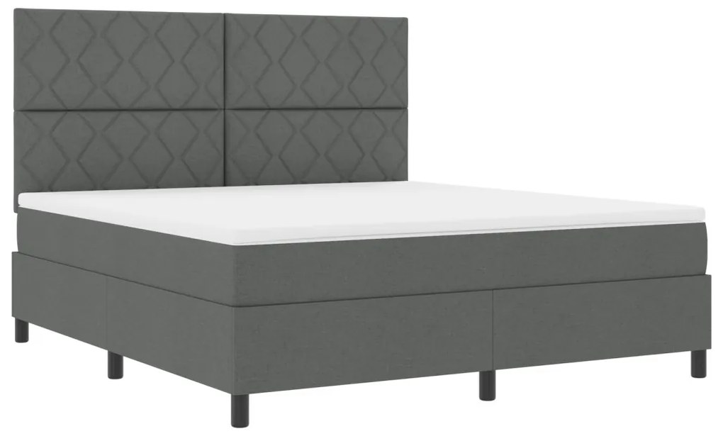 Box Spring Ágy Matraccal Sötétszürke Szövet