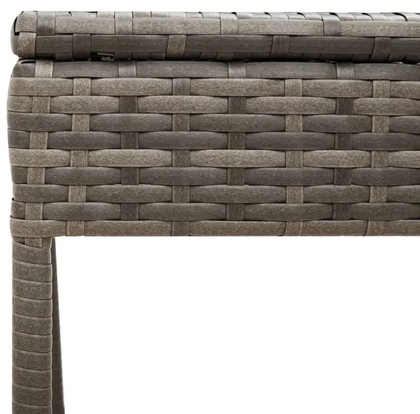 szürke polyrattan napozóágy asztallal és párnával
