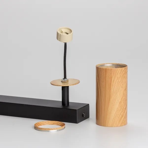 Brilagi - Spotlámpa SELE 2xGU10/30W/230V fekete/tölgy dekor