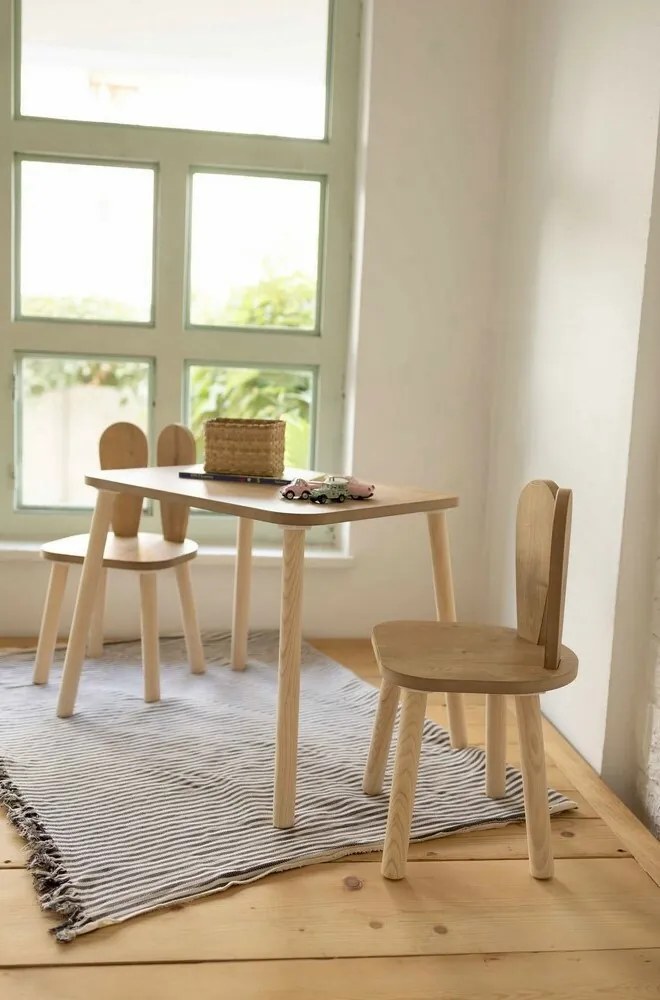 Gyermekasztal és székek 2 db Bunny One Chair Set -Brown