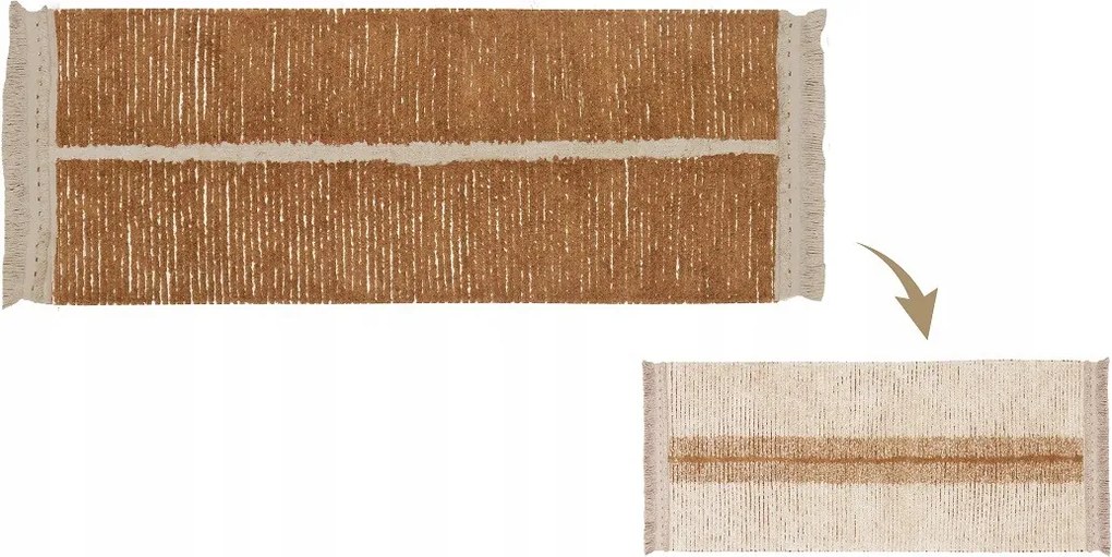 Lorena Canals Duetto Toffee pamut szőnyeg 80x230 cm