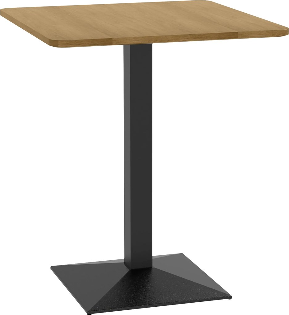 HOMCOM 70 x 70 cm négyzet étkezőasztal 2 személyre – fahatású lap, fekete acélváz, sötétbarna | Aosom